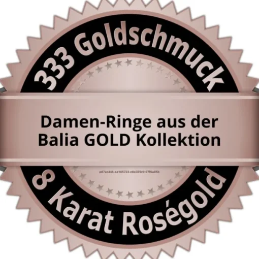 Balia Damen Ring aus 333 Rosegold 3-reihig mit Zirkonia Gr.62 BGR064R62