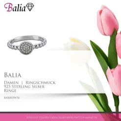 Balia Damen Ring aus 925 Silber mit Zirkonia Gr.54 BAR003W54