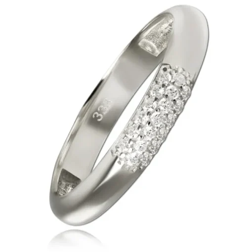 Balia Damen Ring aus 333 Weißgold 3-reihig mit Zirkonia Gr.62 BGR064W62