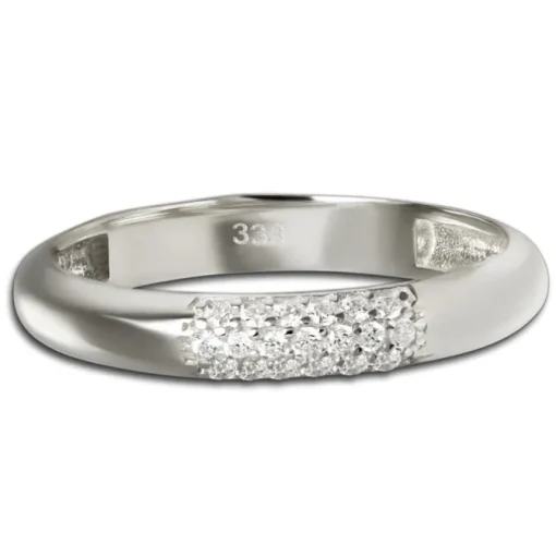 Balia Damen Ring aus 333 Weißgold 3-reihig mit Zirkonia Gr.58 BGR064W58