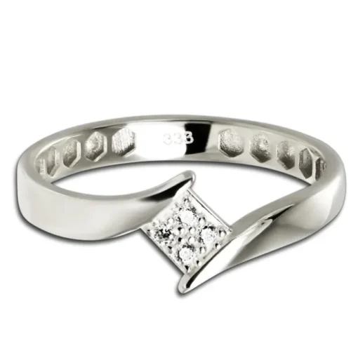 Balia Damen Ring aus 333 Weißgold mit Zirkonia Gr.54 BGR054W54
