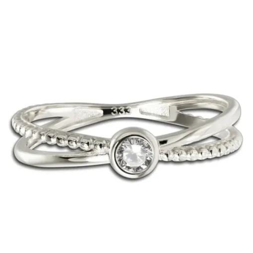 Balia Damen Ring aus 333 Weißgold mit Zirkonia Gr.54 BGR053W54