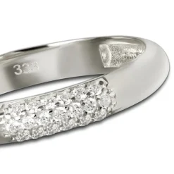 Balia Damen Ring aus 333 Weißgold 3-reihig mit Zirkonia Gr.60 BGR064W60