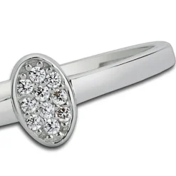 Balia Damen Ring aus 333 Weißgold mit Zirkonia Gr.54 BGR001W54