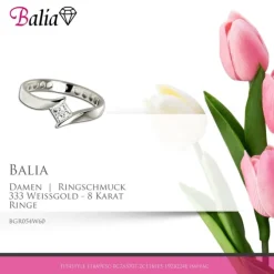 Balia Damen Ring aus 333 Weißgold mit Zirkonia Gr.60 BGR054W60