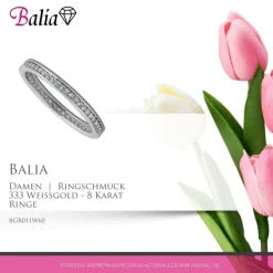 Balia Damen Ring aus 333 Weißgold mit Zirkonia Gr.60 BGR011W60