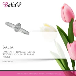 Balia Damen Ring aus 333 Weißgold mit Zirkonia Gr.56 BGR001W56