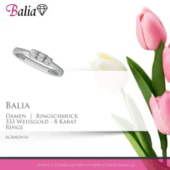 Balia Damen Ring aus 333 Weißgold mit Zirkonia Gr.54 BGR002W54