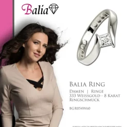 Balia Damen Ring aus 333 Weißgold mit Zirkonia Gr.60 BGR054W60