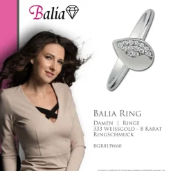 Balia Damen Ring aus 333 Weißgold mit Zirkonia Gr.60 BGR013W60