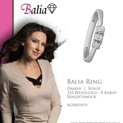 Balia Damen Ring aus 333 Weißgold mit Zirkonia Gr.54 BGR002W54