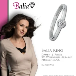 Balia Damen Ring aus 333 Weißgold mit Zirkonia Gr.60 BGR006W60