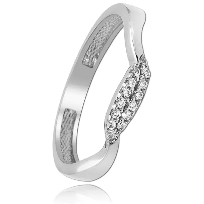 Balia Damen Ring Welle aus 333 Weißgold mit Zirkonia Gr.60 BGR016W60