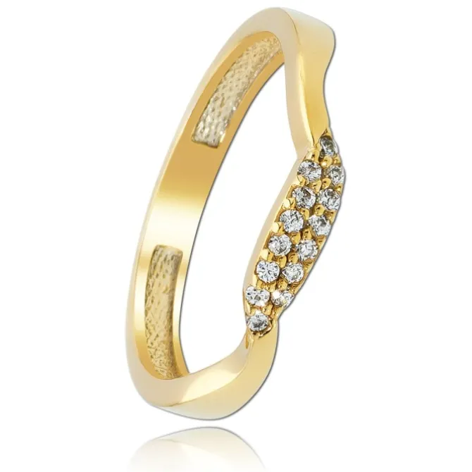 Balia Damen Ring Welle aus 333 Gelbgold mit Zirkonia Gr.60 BGR016G60
