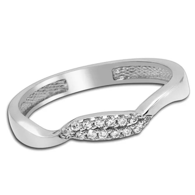 Balia Damen Ring Welle aus 333 Weißgold mit Zirkonia Gr.60 BGR016W60