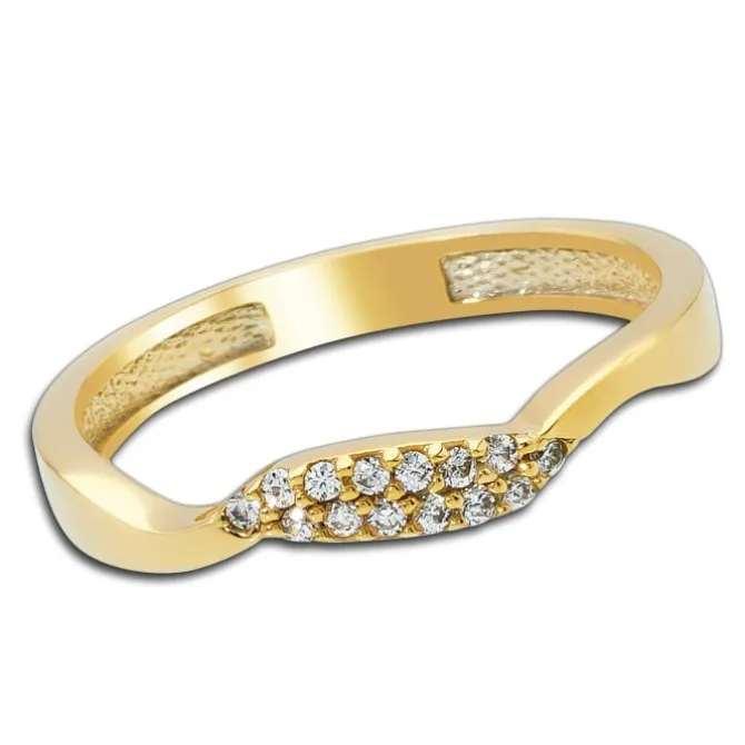 Balia Damen Ring Welle aus 333 Gelbgold mit Zirkonia Gr.60 BGR016G60