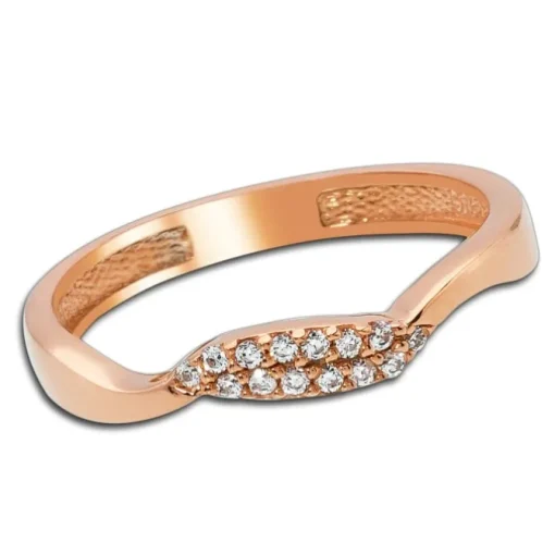 Balia Damen Ring Welle aus 333 Rosegold mit Zirkonia Gr.54 BGR016R54