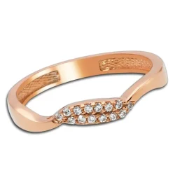 Balia Damen Ring Welle aus 333 Rosegold mit Zirkonia Gr.58 BGR016R58