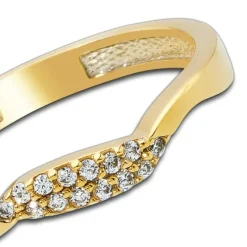 Balia Damen Ring Welle aus 333 Gelbgold mit Zirkonia Gr.60 BGR016G60