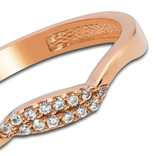 Balia Damen Ring Welle aus 333 Rosegold mit Zirkonia Gr.54 BGR016R54