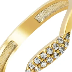 Balia Damen Ring Welle aus 333 Gelbgold mit Zirkonia Gr.60 BGR016G60