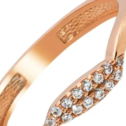 Balia Damen Ring Welle aus 333 Rosegold mit Zirkonia Gr.54 BGR016R54