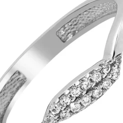 Balia Damen Ring Welle aus 333 Weißgold mit Zirkonia Gr.58 BGR016W58