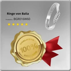 Balia Damen Ring Welle aus 333 Weißgold mit Zirkonia Gr.60 BGR016W60