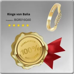Balia Damen Ring Welle aus 333 Gelbgold mit Zirkonia Gr.60 BGR016G60