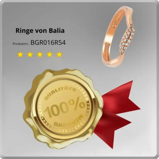 Balia Damen Ring Welle aus 333 Rosegold mit Zirkonia Gr.54 BGR016R54