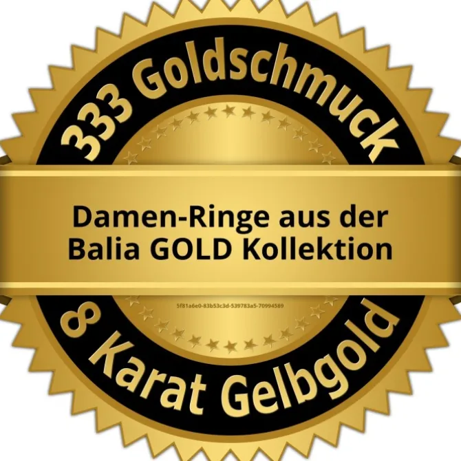 Balia Damen Ring Welle aus 333 Gelbgold mit Zirkonia Gr.60 BGR016G60