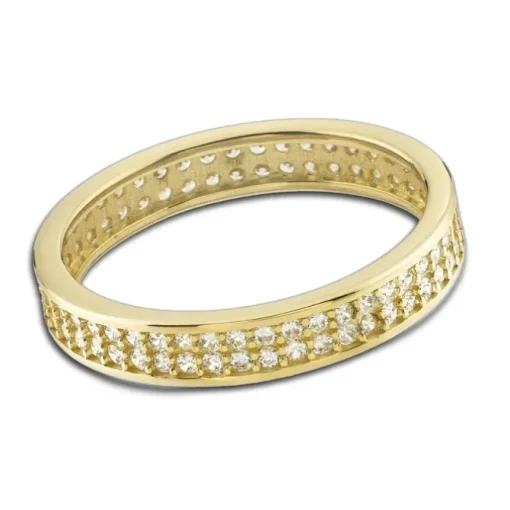 Balia Damen Ring Zirkonia zweireihig Gelbgold Gr.56 BGR021G56