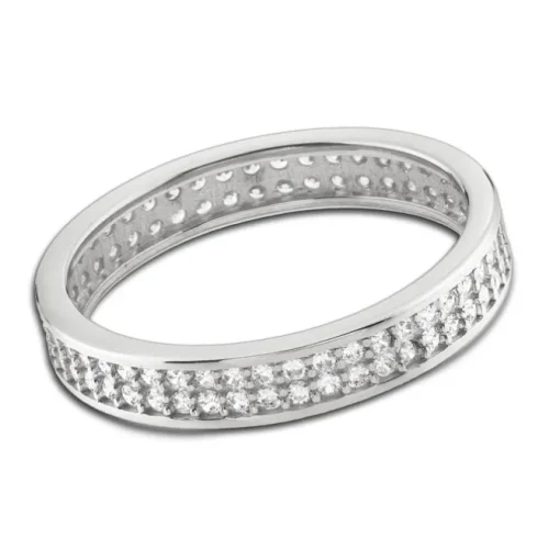 Balia Damen Ring Zirkonia zweireihig Weißgold Gr.60 BGR021W60