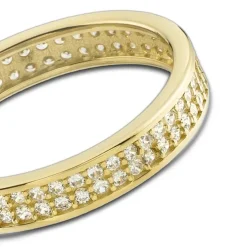 Balia Damen Ring Zirkonia zweireihig Gelbgold Gr.56 BGR021G56