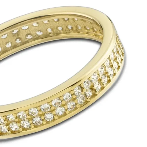 Balia Damen Ring Zirkonia zweireihig Gelbgold Gr.56 BGR021G56