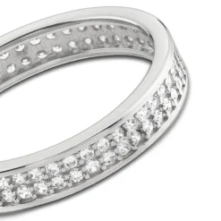 Balia Damen Ring Zirkonia zweireihig Weißgold Gr.60 BGR021W60