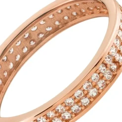 Balia Damen Ring Zirkonia zweireihig Rosegold Gr.56 BGR021R56