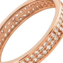 Balia Damen Ring Zirkonia zweireihig Rosegold Gr.60 BGR021R60