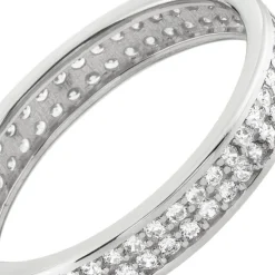 Balia Damen Ring Zirkonia zweireihig Weißgold Gr.54 BGR021W54