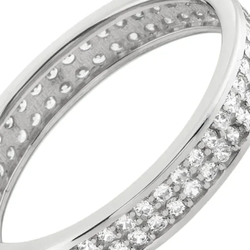 Balia Damen Ring Zirkonia zweireihig Weißgold Gr.58 BGR021W58