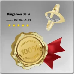 Balia Damen Ring Zirkonia Oval aus 333 Gelbgold Gr.54 BGR029G54