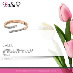 Balia Damen Ring Zirkonia Line aus 333 Rosegold Gr.60 BGR027R60