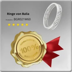 Balia Damen Ring Zirkonia zweireihig Weißgold Gr.60 BGR021W60