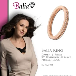 Balia Damen Ring Zirkonia einreihig Rosegold Gr.58 BGR025R58