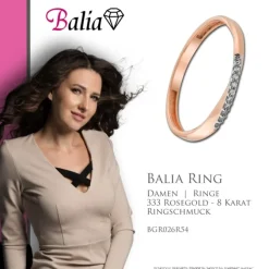 Balia Damen Ring Zirkonia aus 333 Rosegold Gr.54 BGR025R54 BGR026R54