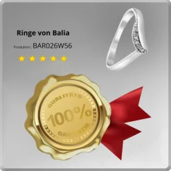 Balia Damen Wave Ring aus 925 Silber Zirkonia weiß Gr.56 BAR026W56