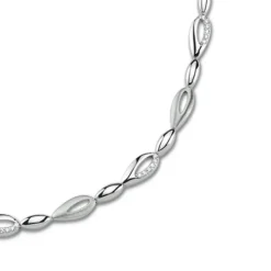 Balia Halskette für Damen matt glanz Zirkonia 925Silber 45cm BAK011S45