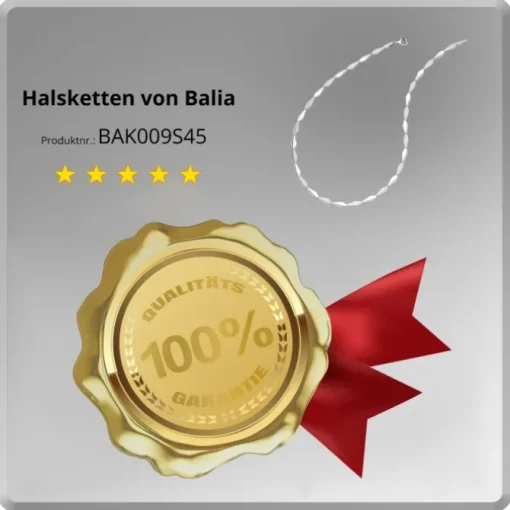 Balia Halskette für Damen matt glanz Zirkonia 925Silber 45cm BAK009S45