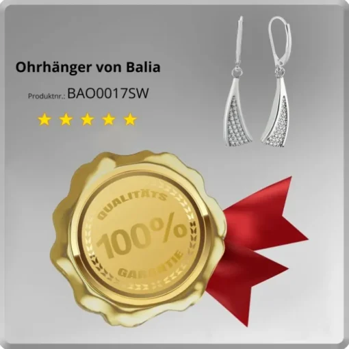 Balia Ohrhänger für Damen glanz Zirkonia aus 925er Silber BAO0017SW