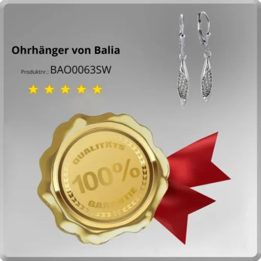 Balia Ohrhänger für Damen glanz Zirkonia 925er Silber BAO0063SW